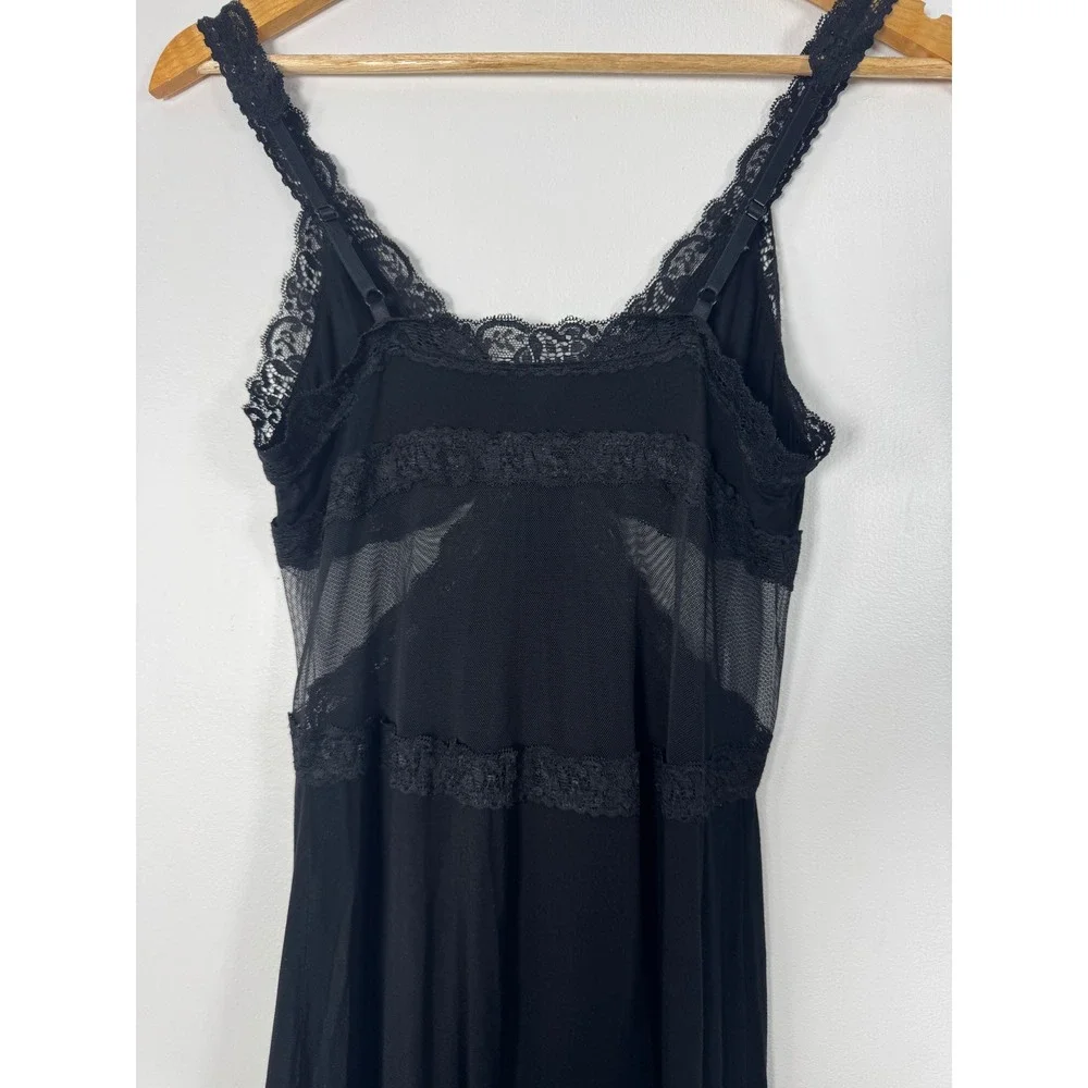 Coquette Adore Me Women Medium Chemise Black Lace Mesh Trim Babydoll Nightie - Picture 5 of 9